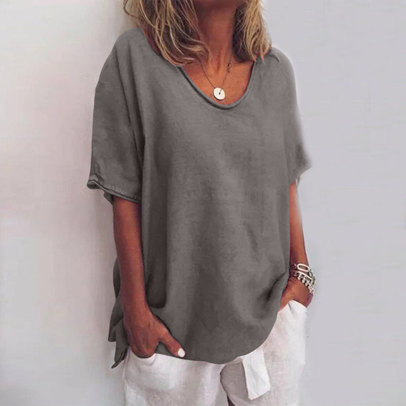 Frances - Comfortable V-Neck Shirt