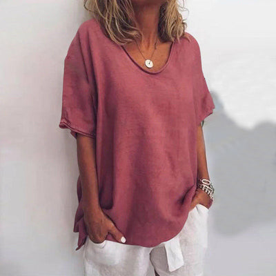 Frances - Comfortable V-Neck Shirt