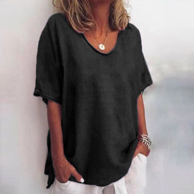 Frances - Comfortable V-Neck Shirt