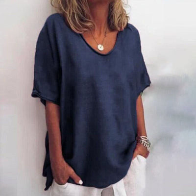 Frances - Comfortable V-Neck Shirt